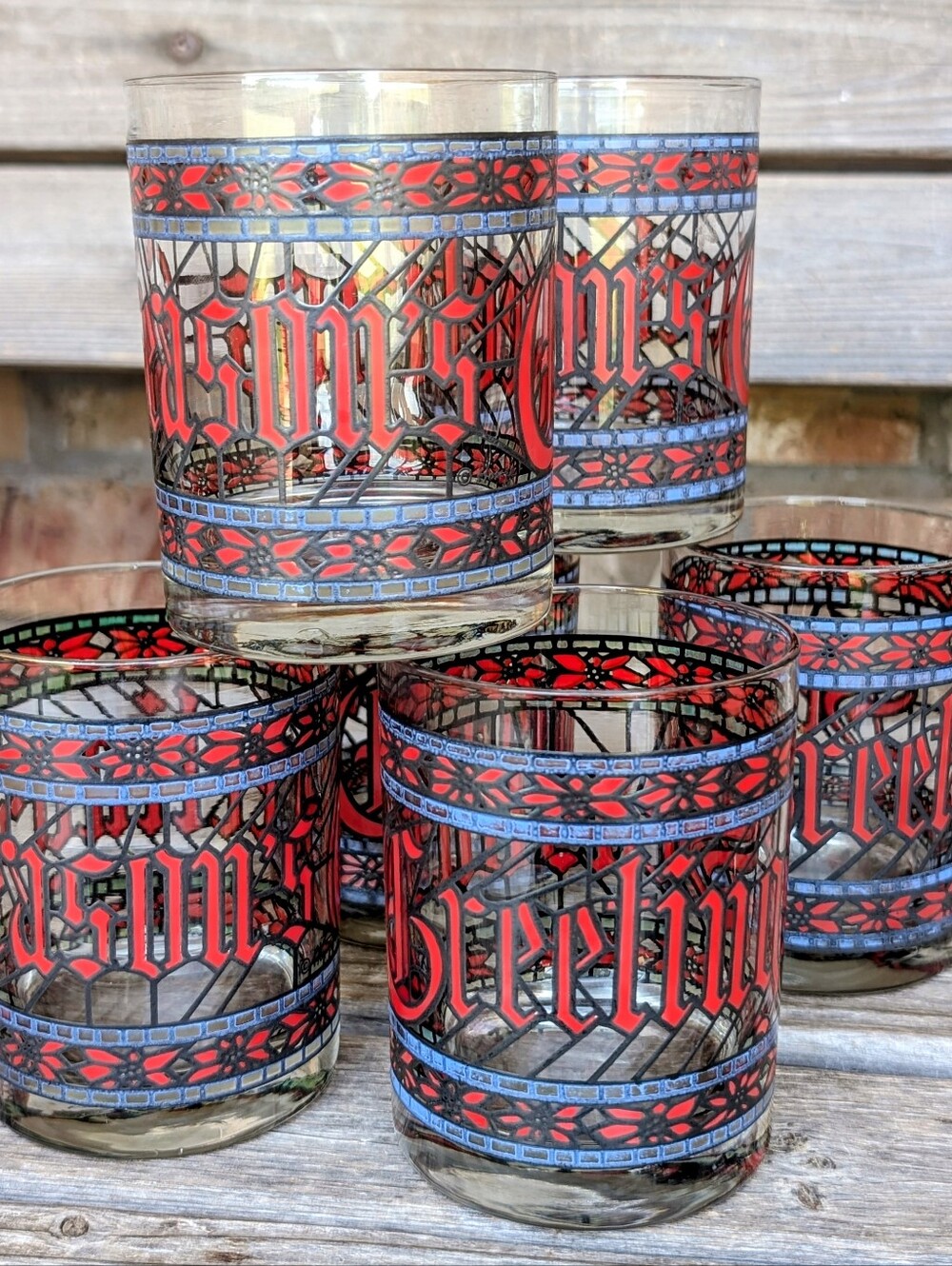 Six Houze Seasons Greetings Glasses